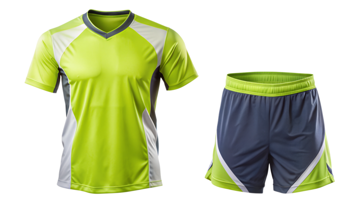 lime-green-sports-uniform-with-gray-shorts-transparent-png